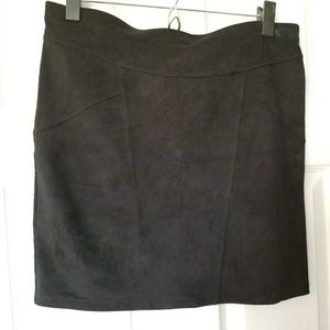 Black Suede Mini Skirt